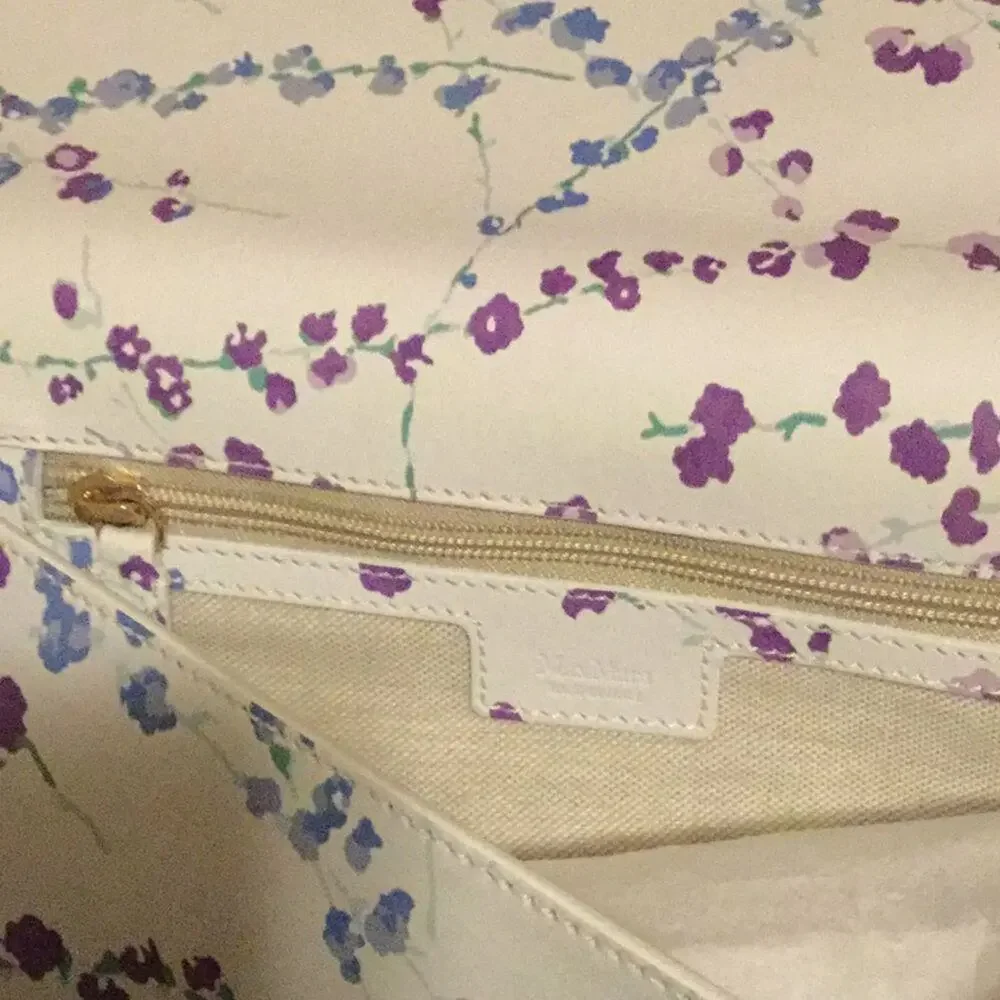 Authentic Max Mara Floral Print Leather Bag-Clutch - Picture 9 of 9